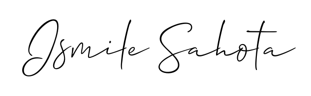 Designed for modern professionals: Ismile Sahota name signature crafted with Allison_Script script. Ready for digital PDF workflows. Ismile Sahota signature style 2 images and pictures png