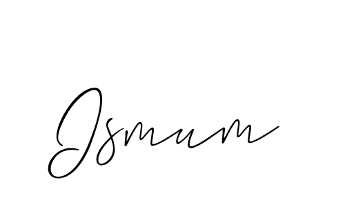 Design your own signature with our free online signature maker. With this signature software, you can create a handwritten (Allison_Script) signature for name Ismum. Ismum signature style 2 images and pictures png