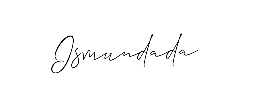 The best way (Allison_Script) to make a short signature is to pick only two or three words in your name. The name Ismundada include a total of six letters. For converting this name. Ismundada signature style 2 images and pictures png