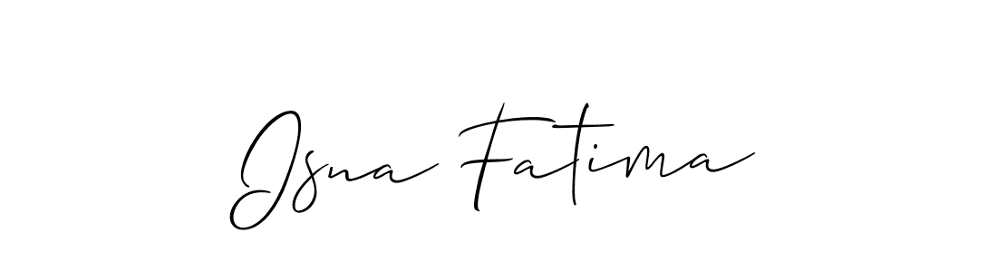 Design your own signature with our free online signature maker. With this signature software, you can create a handwritten (Allison_Script) signature for name Isna Fatima. Isna Fatima signature style 2 images and pictures png