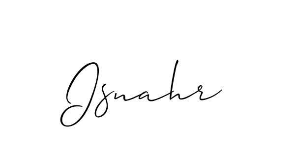Use a signature maker to create a handwritten signature online. With this signature software, you can design (Allison_Script) your own signature for name Isnahr. Isnahr signature style 2 images and pictures png