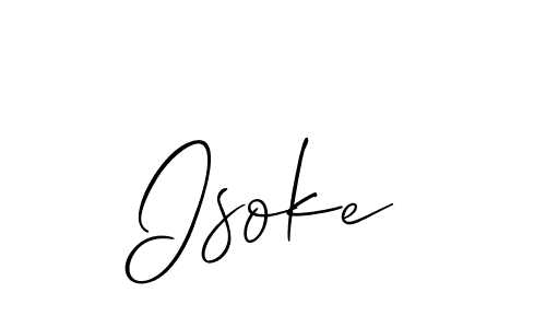 if you are searching for the best signature style for your name Isoke. so please give up your signature search. here we have designed multiple signature styles  using Allison_Script. Isoke signature style 2 images and pictures png