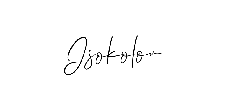 Use a signature maker to create a handwritten signature online. With this signature software, you can design (Allison_Script) your own signature for name Isokolov. Isokolov signature style 2 images and pictures png