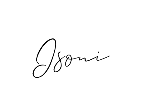 How to make Isoni name signature. Use Allison_Script style for creating short signs online. This is the latest handwritten sign. Isoni signature style 2 images and pictures png