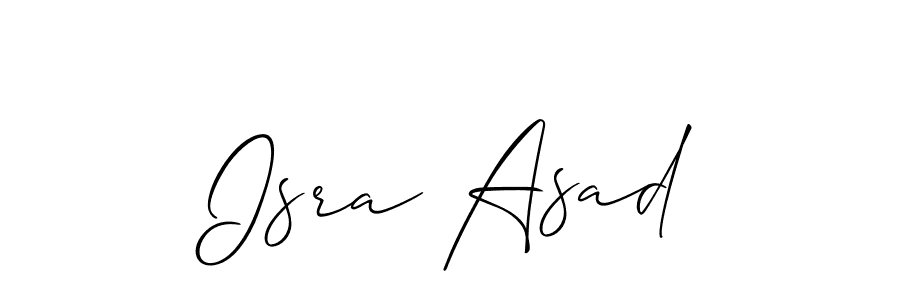 You should practise on your own different ways (Allison_Script) to write your name (Isra Asad) in signature. don't let someone else do it for you. Isra Asad signature style 2 images and pictures png