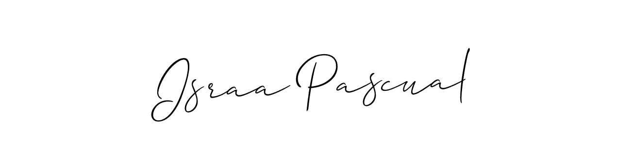 It looks lik you need a new signature style for name Israa Pascual. Design unique handwritten (Allison_Script) signature with our free signature maker in just a few clicks. Israa Pascual signature style 2 images and pictures png