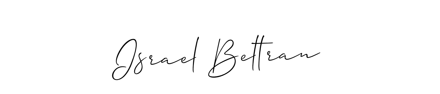 Make a beautiful signature design for name Israel Beltran. With this signature (Allison_Script) style, you can create a handwritten signature for free. Israel Beltran signature style 2 images and pictures png
