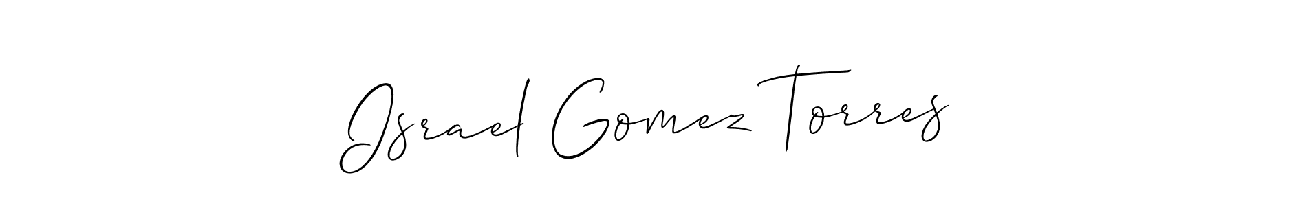 This is the best signature style for the Israel Gomez Torres name. Also you like these signature font (Allison_Script). Mix name signature. Israel Gomez Torres signature style 2 images and pictures png