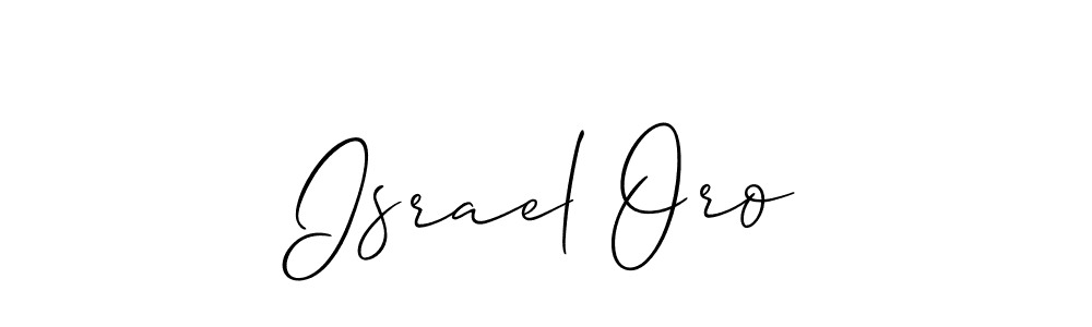 Israel Oro stylish signature style. Best Handwritten Sign (Allison_Script) for my name. Handwritten Signature Collection Ideas for my name Israel Oro. Israel Oro signature style 2 images and pictures png