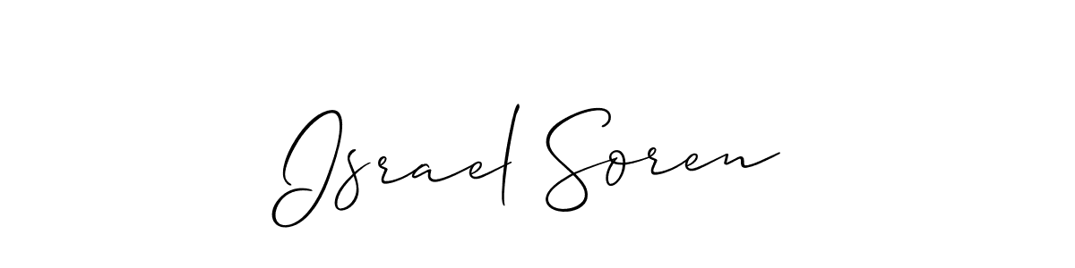 Create a beautiful signature design for name Israel Soren. With this signature (Allison_Script) fonts, you can make a handwritten signature for free. Israel Soren signature style 2 images and pictures png