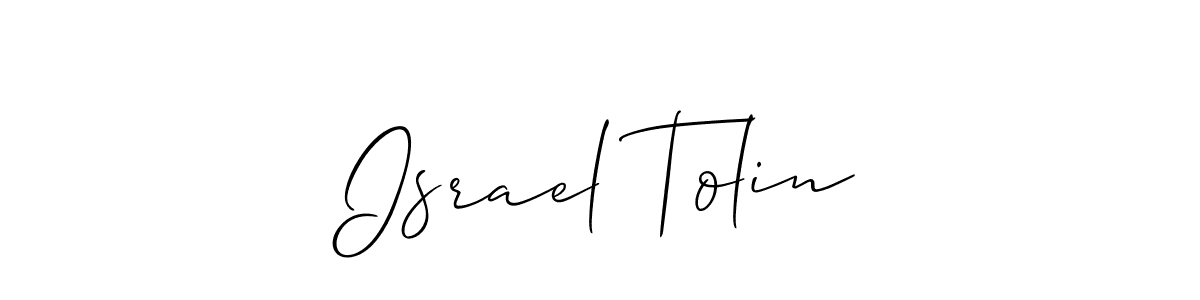 How to make Israel Tolin name signature. Use Allison_Script style for creating short signs online. This is the latest handwritten sign. Israel Tolin signature style 2 images and pictures png