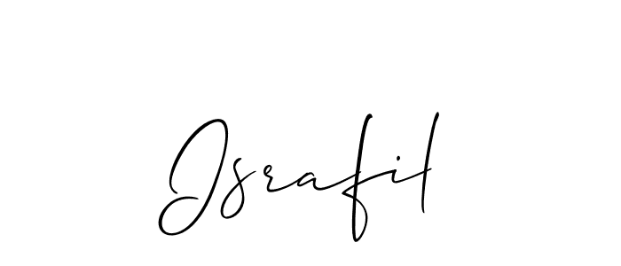 Allison_Script is a professional signature style that is perfect for those who want to add a touch of class to their signature. It is also a great choice for those who want to make their signature more unique. Get Israfil name to fancy signature for free. Israfil signature style 2 images and pictures png