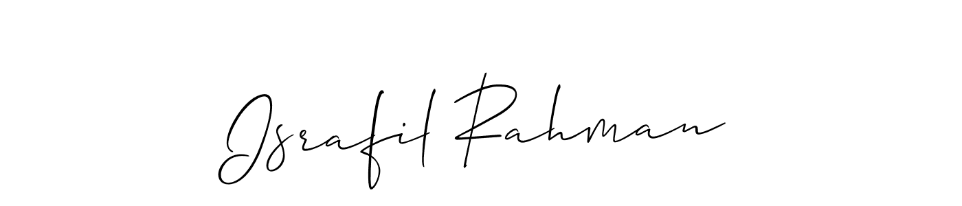 This is the best signature style for the Israfil Rahman name. Also you like these signature font (Allison_Script). Mix name signature. Israfil Rahman signature style 2 images and pictures png