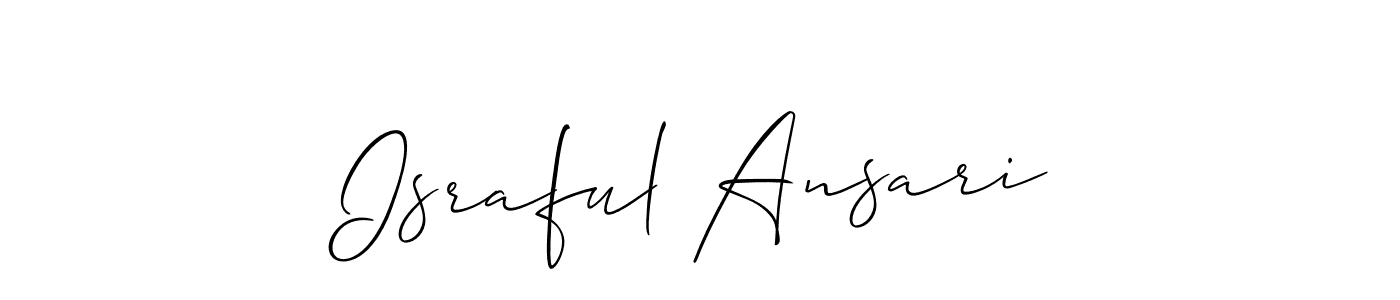 Make a beautiful signature design for name Israful Ansari. With this signature (Allison_Script) style, you can create a handwritten signature for free. Israful Ansari signature style 2 images and pictures png