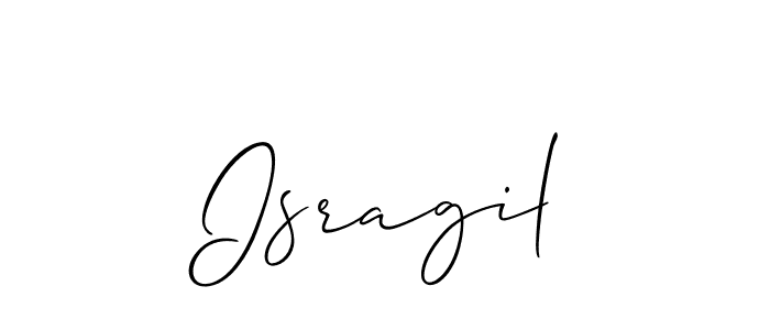 How to make Isragil name signature. Use Allison_Script style for creating short signs online. This is the latest handwritten sign. Isragil signature style 2 images and pictures png