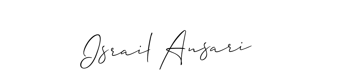 Design your own signature with our free online signature maker. With this signature software, you can create a handwritten (Allison_Script) signature for name Israil Ansari. Israil Ansari signature style 2 images and pictures png