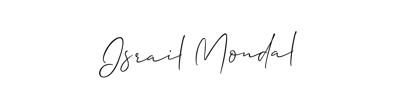 Create a beautiful signature design for name Israil Mondal. With this signature (Allison_Script) fonts, you can make a handwritten signature for free. Israil Mondal signature style 2 images and pictures png