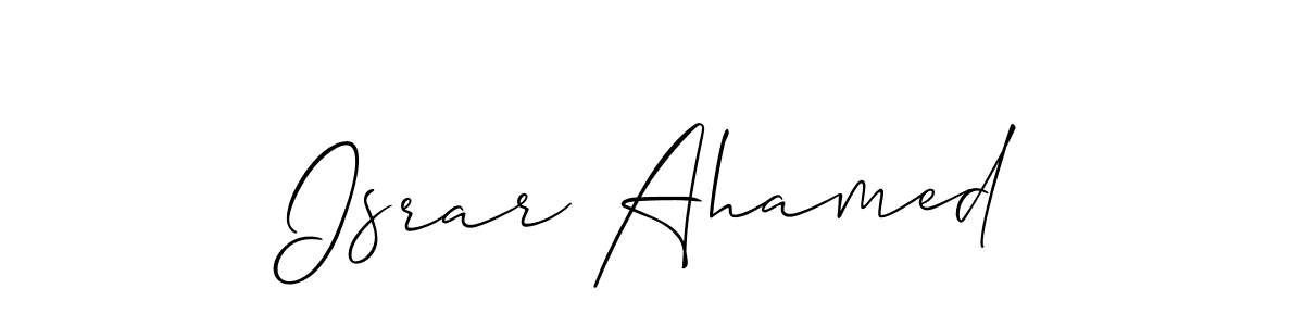 Similarly Allison_Script is the best handwritten signature design. Signature creator online .You can use it as an online autograph creator for name Israr Ahamed. Israr Ahamed signature style 2 images and pictures png