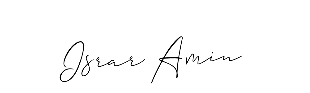 Create a beautiful signature design for name Israr Amin. With this signature (Allison_Script) fonts, you can make a handwritten signature for free. Israr Amin signature style 2 images and pictures png