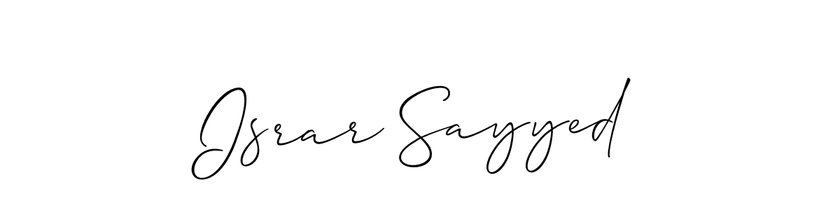 How to Draw Israr Sayyed signature style? Allison_Script is a latest design signature styles for name Israr Sayyed. Israr Sayyed signature style 2 images and pictures png