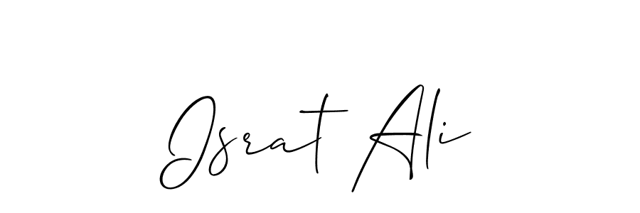 How to make Israt Ali name signature. Use Allison_Script style for creating short signs online. This is the latest handwritten sign. Israt Ali signature style 2 images and pictures png