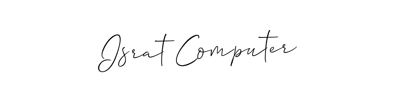 How to make Israt Computer name signature. Use Allison_Script style for creating short signs online. This is the latest handwritten sign. Israt Computer signature style 2 images and pictures png