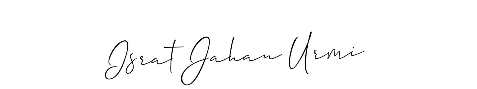 You should practise on your own different ways (Allison_Script) to write your name (Israt Jahan Urmi) in signature. don't let someone else do it for you. Israt Jahan Urmi signature style 2 images and pictures png