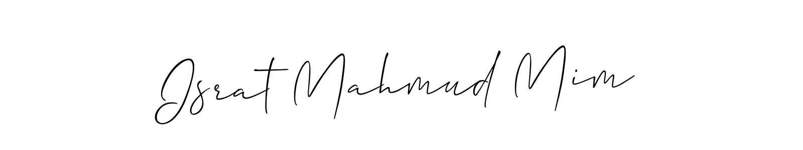 Make a beautiful signature design for name Israt Mahmud Mim. With this signature (Allison_Script) style, you can create a handwritten signature for free. Israt Mahmud Mim signature style 2 images and pictures png