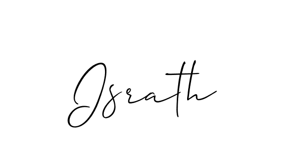Also You can easily find your signature by using the search form. We will create Israth name handwritten signature images for you free of cost using Allison_Script sign style. Israth signature style 2 images and pictures png