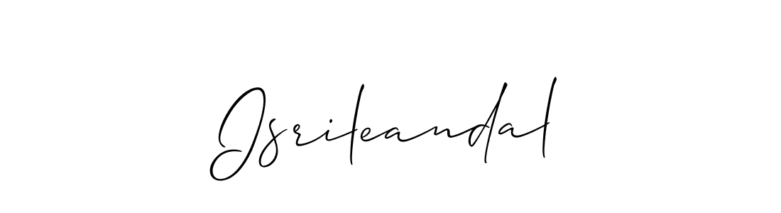 Make a beautiful signature design for name Isrileandal. With this signature (Allison_Script) style, you can create a handwritten signature for free. Isrileandal signature style 2 images and pictures png
