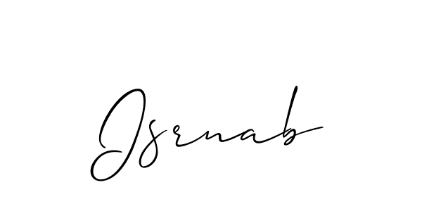 Isrnab stylish signature style. Best Handwritten Sign (Allison_Script) for my name. Handwritten Signature Collection Ideas for my name Isrnab. Isrnab signature style 2 images and pictures png