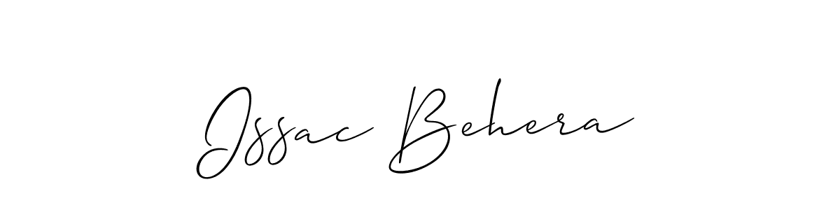 Allison_Script is a professional signature style that is perfect for those who want to add a touch of class to their signature. It is also a great choice for those who want to make their signature more unique. Get Issac Behera name to fancy signature for free. Issac Behera signature style 2 images and pictures png