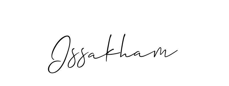Create a beautiful signature design for name Issakham. With this signature (Allison_Script) fonts, you can make a handwritten signature for free. Issakham signature style 2 images and pictures png