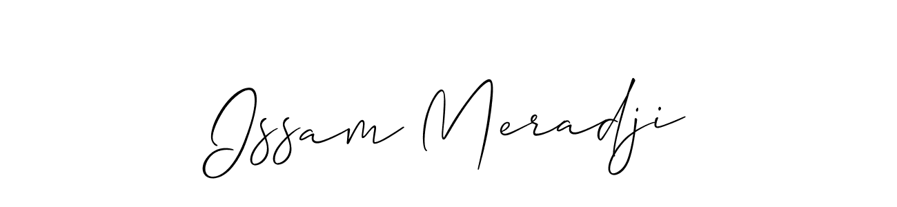 Use a signature maker to create a handwritten signature online. With this signature software, you can design (Allison_Script) your own signature for name Issam Meradji. Issam Meradji signature style 2 images and pictures png