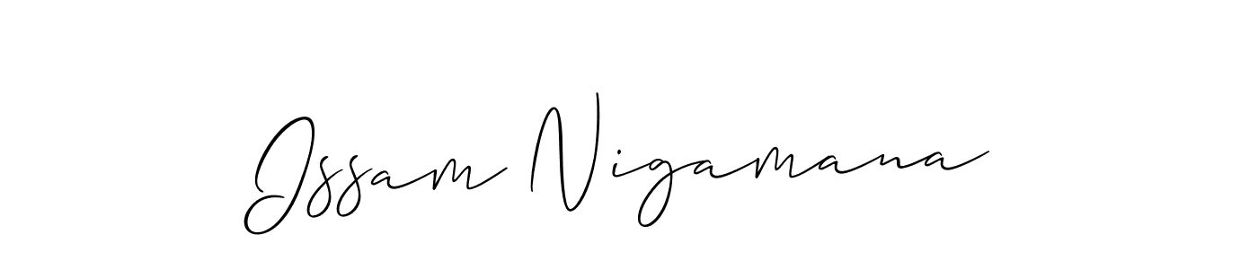 The best way (Allison_Script) to make a short signature is to pick only two or three words in your name. The name Issam Nigamana include a total of six letters. For converting this name. Issam Nigamana signature style 2 images and pictures png