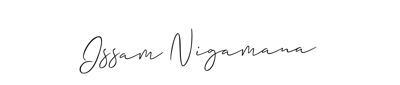 The best way (Allison_Script) to make a short signature is to pick only two or three words in your name. The name Issam Nigamana include a total of six letters. For converting this name. Issam Nigamana signature style 2 images and pictures png