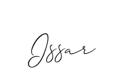You should practise on your own different ways (Allison_Script) to write your name (Issar) in signature. don't let someone else do it for you. Issar signature style 2 images and pictures png