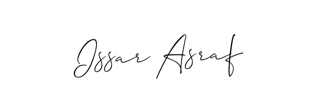 You should practise on your own different ways (Allison_Script) to write your name (Issar Asraf) in signature. don't let someone else do it for you. Issar Asraf signature style 2 images and pictures png