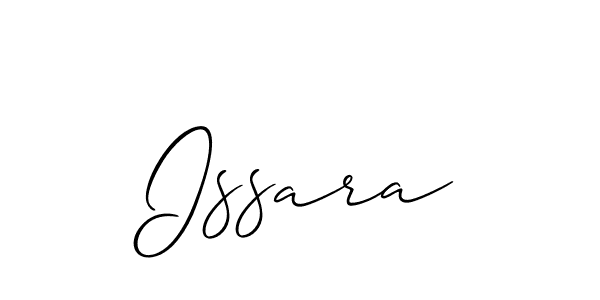 Create a beautiful signature design for name Issara. With this signature (Allison_Script) fonts, you can make a handwritten signature for free. Issara signature style 2 images and pictures png