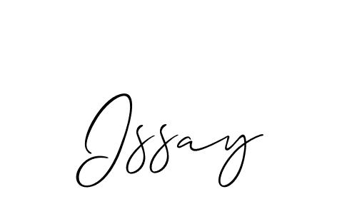 Use a signature maker to create a handwritten signature online. With this signature software, you can design (Allison_Script) your own signature for name Issay. Issay signature style 2 images and pictures png