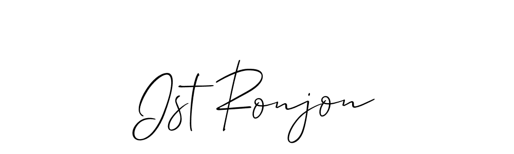 if you are searching for the best signature style for your name Ist Ronjon. so please give up your signature search. here we have designed multiple signature styles  using Allison_Script. Ist Ronjon signature style 2 images and pictures png