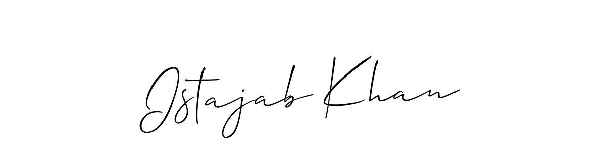 Also You can easily find your signature by using the search form. We will create Istajab Khan name handwritten signature images for you free of cost using Allison_Script sign style. Istajab Khan signature style 2 images and pictures png