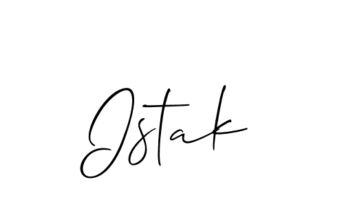 How to make Istak signature? Allison_Script is a professional autograph style. Create handwritten signature for Istak name. Istak signature style 2 images and pictures png