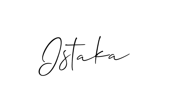 How to make Istaka name signature. Use Allison_Script style for creating short signs online. This is the latest handwritten sign. Istaka signature style 2 images and pictures png