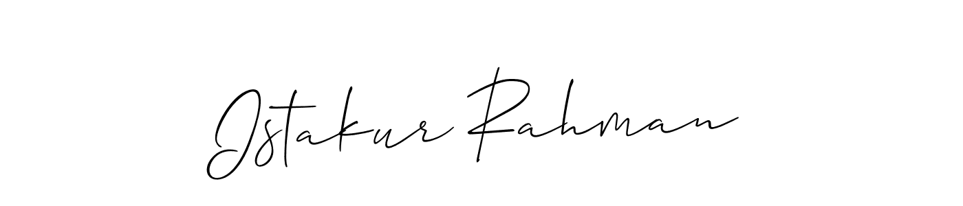 Istakur Rahman stylish signature style. Best Handwritten Sign (Allison_Script) for my name. Handwritten Signature Collection Ideas for my name Istakur Rahman. Istakur Rahman signature style 2 images and pictures png