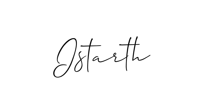 Use a signature maker to create a handwritten signature online. With this signature software, you can design (Allison_Script) your own signature for name Istarth. Istarth signature style 2 images and pictures png