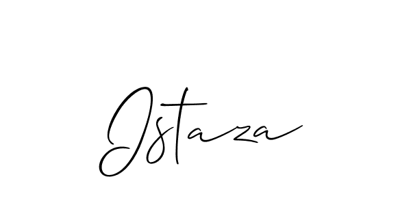 Create a beautiful signature design for name Istaza. With this signature (Allison_Script) fonts, you can make a handwritten signature for free. Istaza signature style 2 images and pictures png