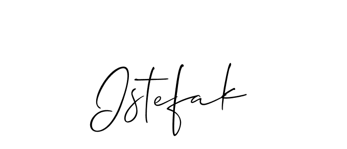Make a beautiful signature design for name Istefak. With this signature (Allison_Script) style, you can create a handwritten signature for free. Istefak signature style 2 images and pictures png