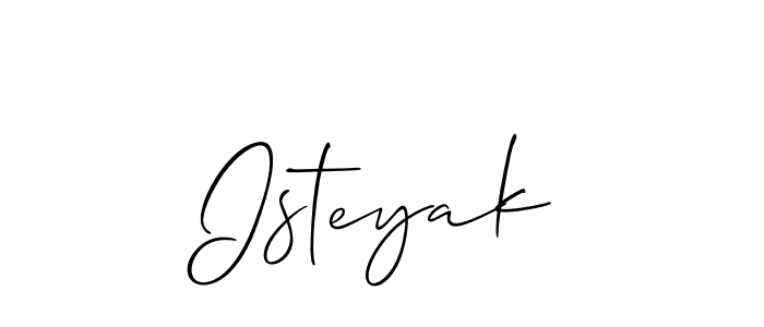 Make a beautiful signature design for name Isteyak. With this signature (Allison_Script) style, you can create a handwritten signature for free. Isteyak signature style 2 images and pictures png