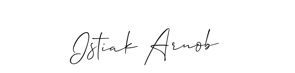 How to make Istiak Arnob name signature. Use Allison_Script style for creating short signs online. This is the latest handwritten sign. Istiak Arnob signature style 2 images and pictures png